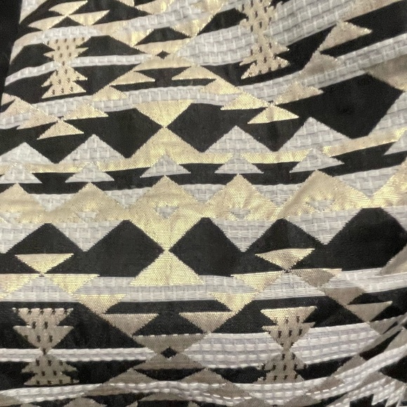 🖤🤍GORGEOUS Roz & Ali Black, Gold and Cream Geometric zip front jacket size 2X. - Picture 7 of 8